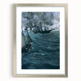 Impressionism Wall Art - Dramatic Naval Scene - Classic Sea Battle Print