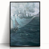 Impressionism Wall Art - Dramatic Naval Scene - Classic Sea Battle Print