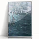 Impressionism Wall Art - Dramatic Naval Scene - Classic Sea Battle Print