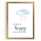 You Make Me Happy Print - Kids Room Art Prints for Nursery