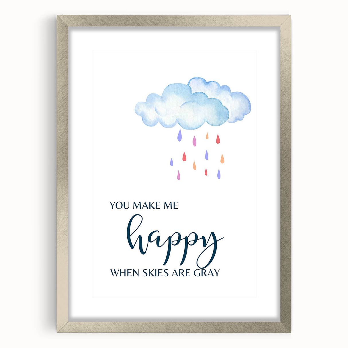 You Make Me Happy Print - Kids Room Art Prints for Nursery