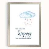 You Make Me Happy Print - Kids Room Art Prints for Nursery