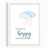 You Make Me Happy Print - Kids Room Art Prints for Nursery
