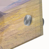 Close-up of a vibrant acrylic landscape artwork depicting majestic canyons, showcasing rich colors and intricate details, perfect for modern home decor.