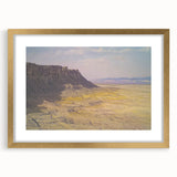 Elegant landscape artwork showcasing vibrant canyons framed in an ornate gold mat, perfect for enhancing home decor with a touch of sophistication.