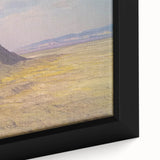 Framed landscape canvas artwork showcasing a vibrant canyon scene with rich earthy tones and intricate textures, perfect for enhancing home decor.