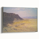 Framed landscape canvas print depicting a stunning canyon scene with vibrant colors and intricate details, showcasing a silver frame that enhances its beauty.