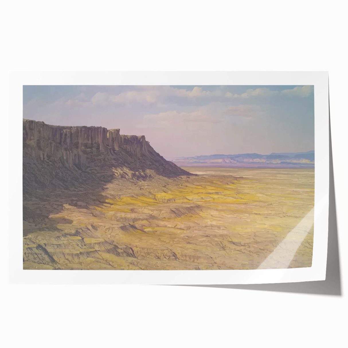 Vibrant landscape print showcasing majestic canyons in warm earthy tones, rolled for easy transport and ideal for home or office décor, enhancing any space.