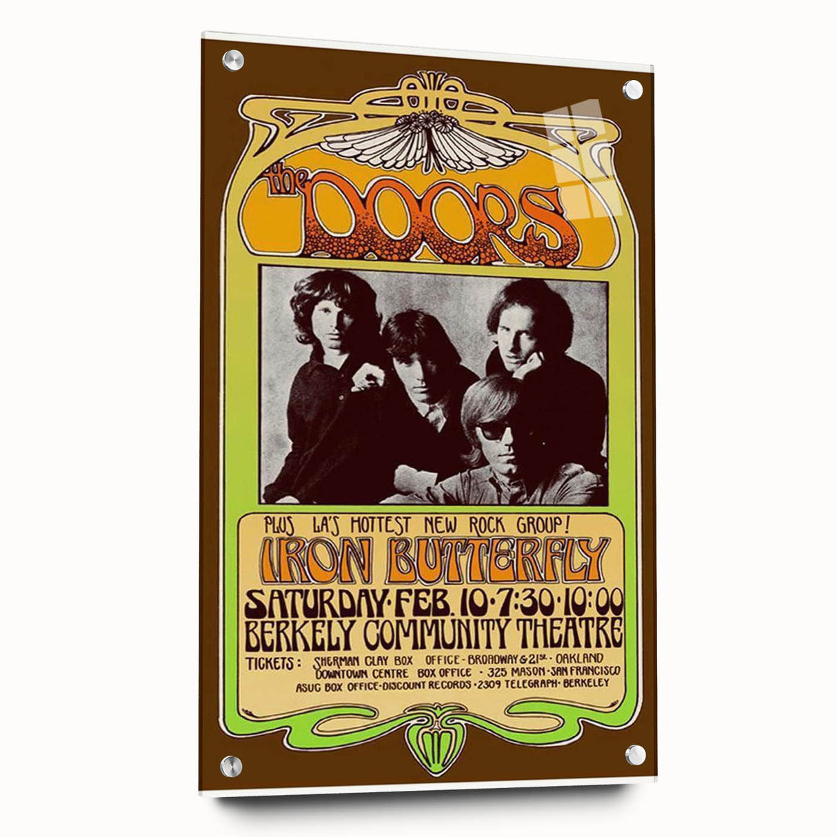 The Doors 1967 Berkeley Concert Poster - Vintage Rock Music Art