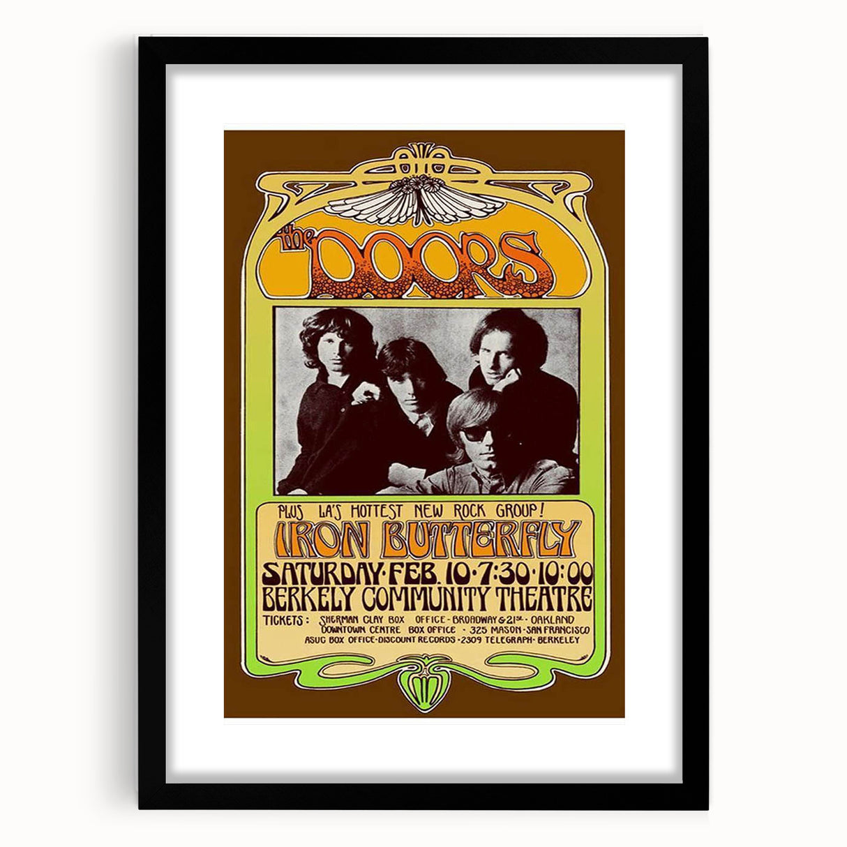 The Doors 1967 Berkeley Concert Poster - Vintage Rock Music Art