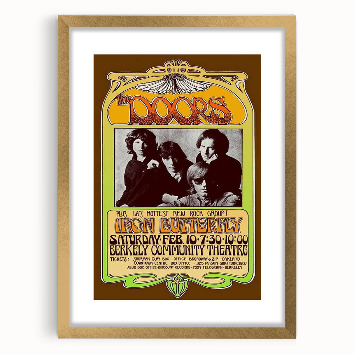 The Doors 1967 Berkeley Concert Poster - Vintage Rock Music Art