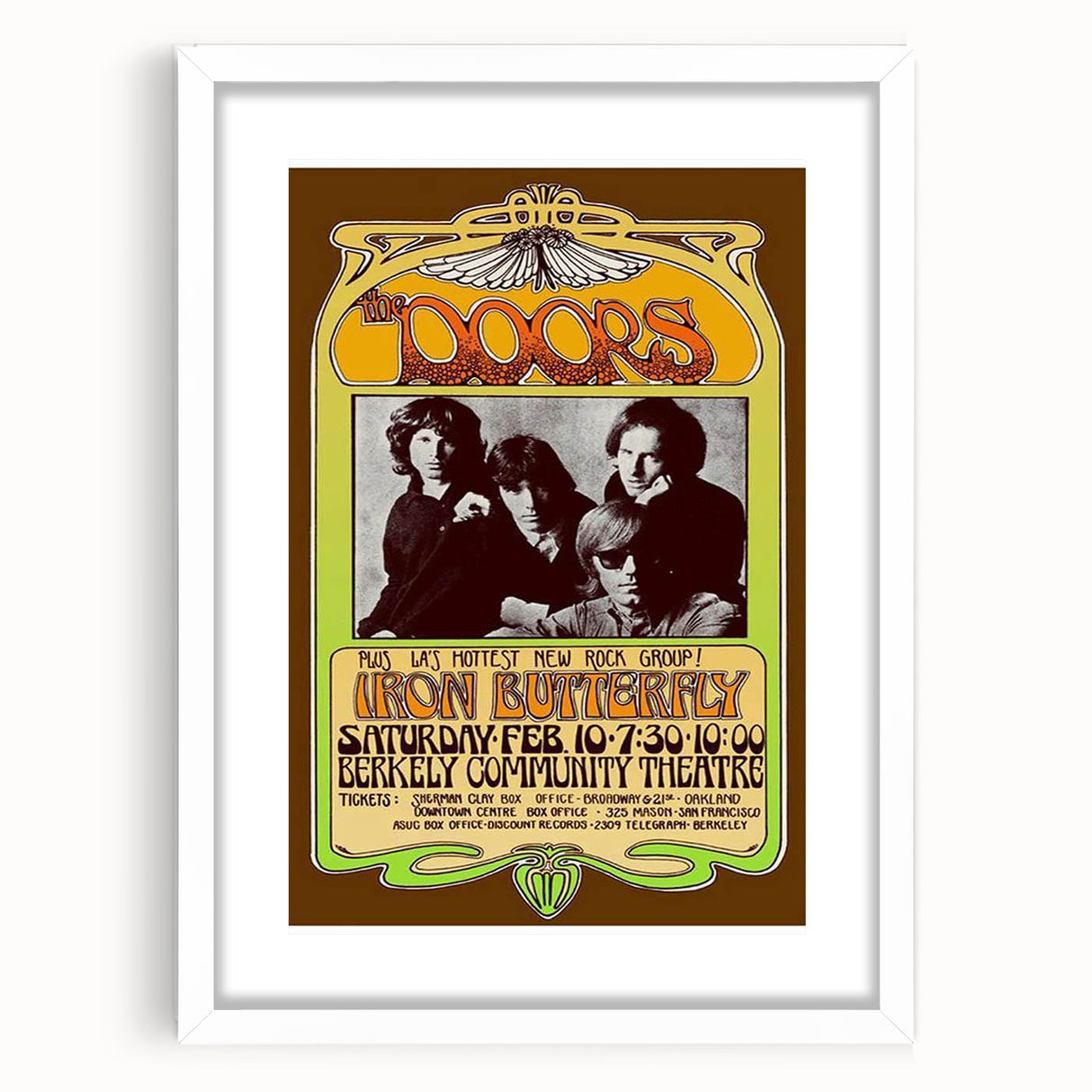 The Doors 1967 Berkeley Concert Poster - Vintage Rock Music Art