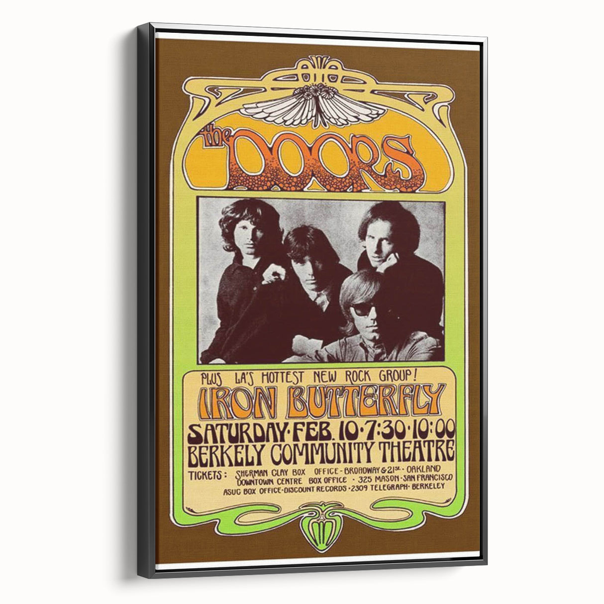 The Doors 1967 Berkeley Concert Poster - Vintage Rock Music Art