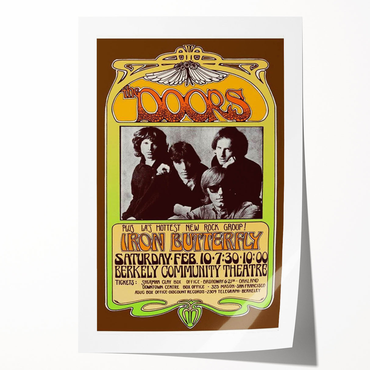 The Doors 1967 Berkeley Concert Poster - Vintage Rock Music Art