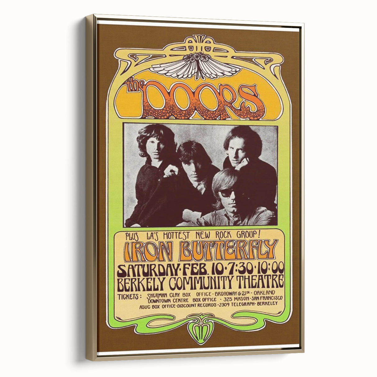 The Doors 1967 Berkeley Concert Poster - Vintage Rock Music Art