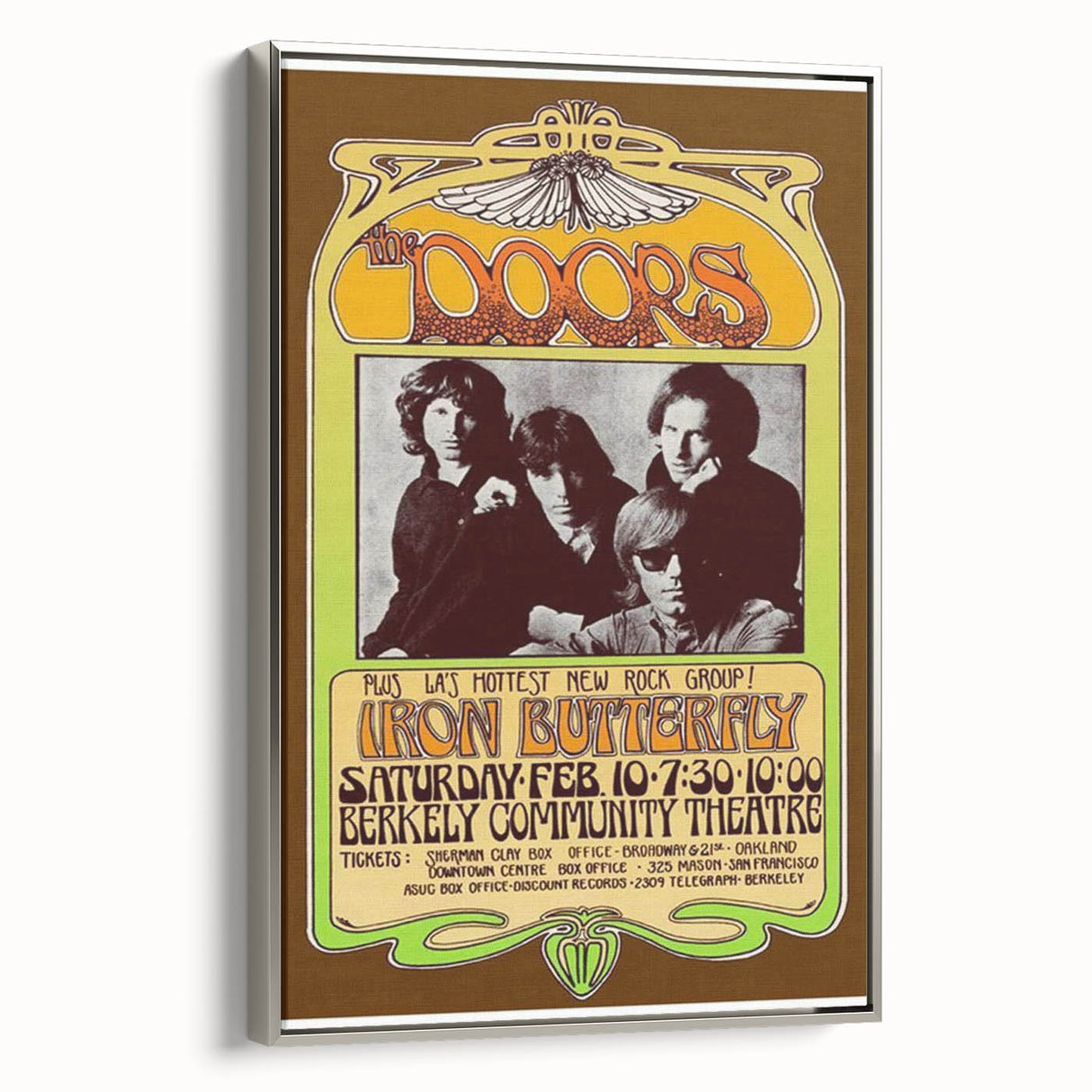 The Doors 1967 Berkeley Concert Poster - Vintage Rock Music Art