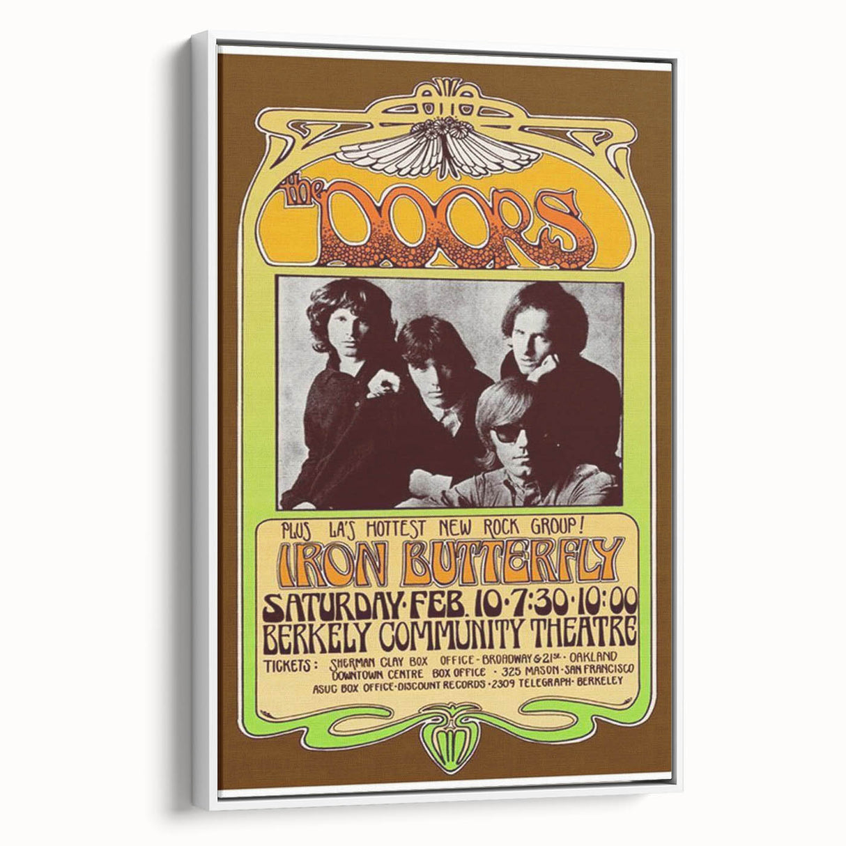 The Doors 1967 Berkeley Concert Poster - Vintage Rock Music Art