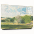 View at Oaklands Realism Art Print - Tranquil Landscape Canvas Decor
