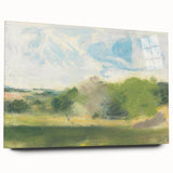 View at Oaklands Realism Art Print - Tranquil Landscape Canvas Decor
