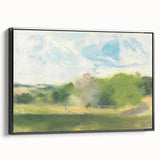View at Oaklands Realism Art Print - Tranquil Landscape Canvas Decor