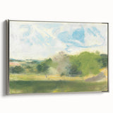View at Oaklands Realism Art Print - Tranquil Landscape Canvas Decor