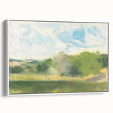 View at Oaklands Realism Art Print - Tranquil Landscape Canvas Decor