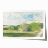View at Oaklands Realism Art Print - Tranquil Landscape Canvas Decor