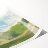 View at Oaklands Realism Art Print - Tranquil Landscape Canvas Decor