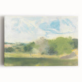 View at Oaklands Realism Art Print - Tranquil Landscape Canvas Decor