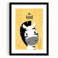 Boys Wall Art Prints - Be Kind Zebra Kids Room Art Decor