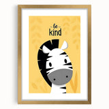 Boys Wall Art Prints - Be Kind Zebra Kids Room Art Decor