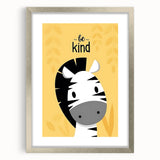 Boys Wall Art Prints - Be Kind Zebra Kids Room Art Decor