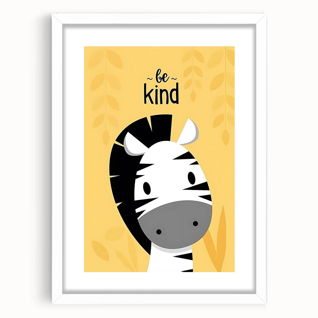 Boys Wall Art Prints - Be Kind Zebra Kids Room Art Decor