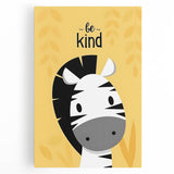 Boys Wall Art Prints - Be Kind Zebra Kids Room Art Decor