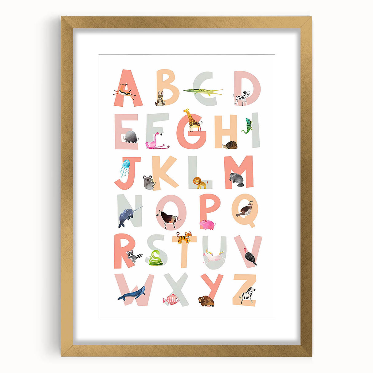 ABC Alphabet Kids Educational Wall Art - Learning Poster for Classrooms
