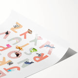 ABC Alphabet Kids Educational Wall Art - Learning Poster for Classrooms