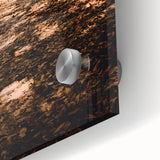 Large abstract wall art featuring mid-century modernist autumn hues on acrylic glass, ideal for dining room ambiance.