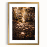 Extra large abstract art print featuring textured fall-inspired colors in a gold frame, ideal for living room decor.