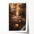 Extra large rolled print depicting vibrant autumn foliage in earthy tones, ideal for art wall dining room decor.