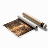 Extra large rolled print featuring a detailed floral design in warm autumn colors, suitable as classy bathroom wall art.