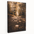 Autumn-themed abstract painting on stretched canvas, featuring warm orange and red tones, ideal for kitchen wall art.