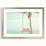 Abstract textured art print in muted beige and cream, framed in silver, ideal for bedroom wall decor.