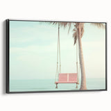 Black and white landscape art painting on framed canvas, featuring a vintage poster style, ideal for bedroom decor.