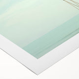 Art deco poster featuring a summer scene on rolled canvas, with pastel shades, ideal for nursery wall art.