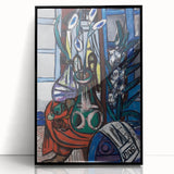 Modern Wall Art - Large Still Life Interior (Blue) by Max Beckmann