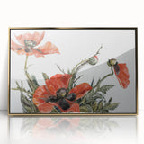 Modern Wall Art of Red Poppies - Contemporary Floral Watercolor