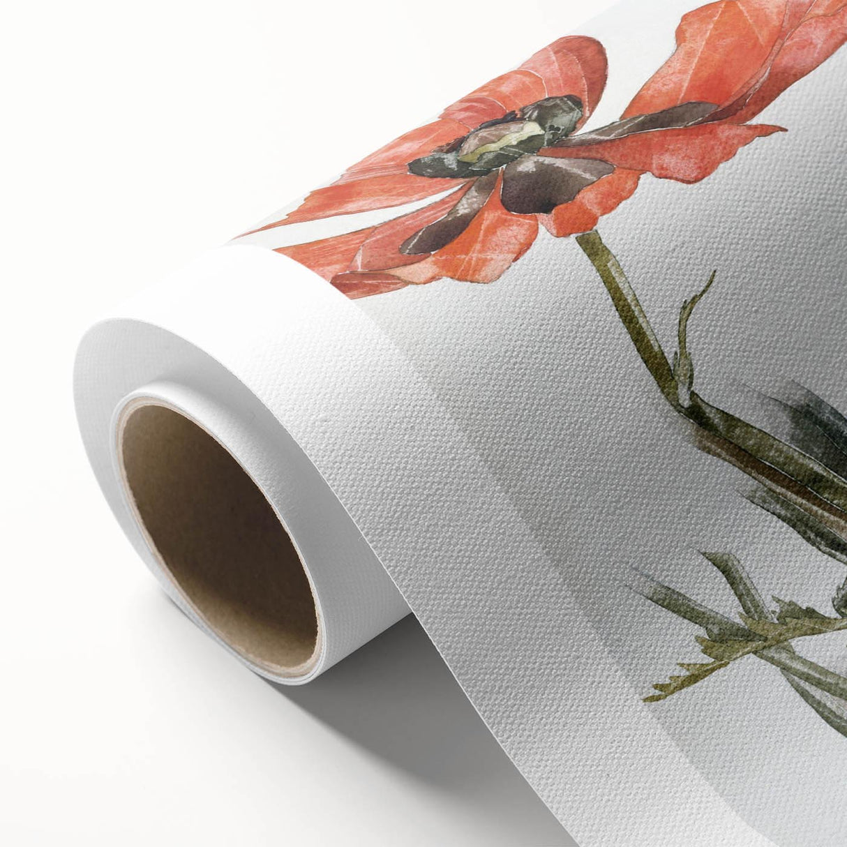 Modern Wall Art of Red Poppies - Contemporary Floral Watercolor