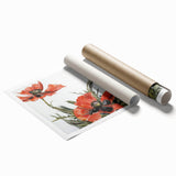 Modern Wall Art of Red Poppies - Contemporary Floral Watercolor