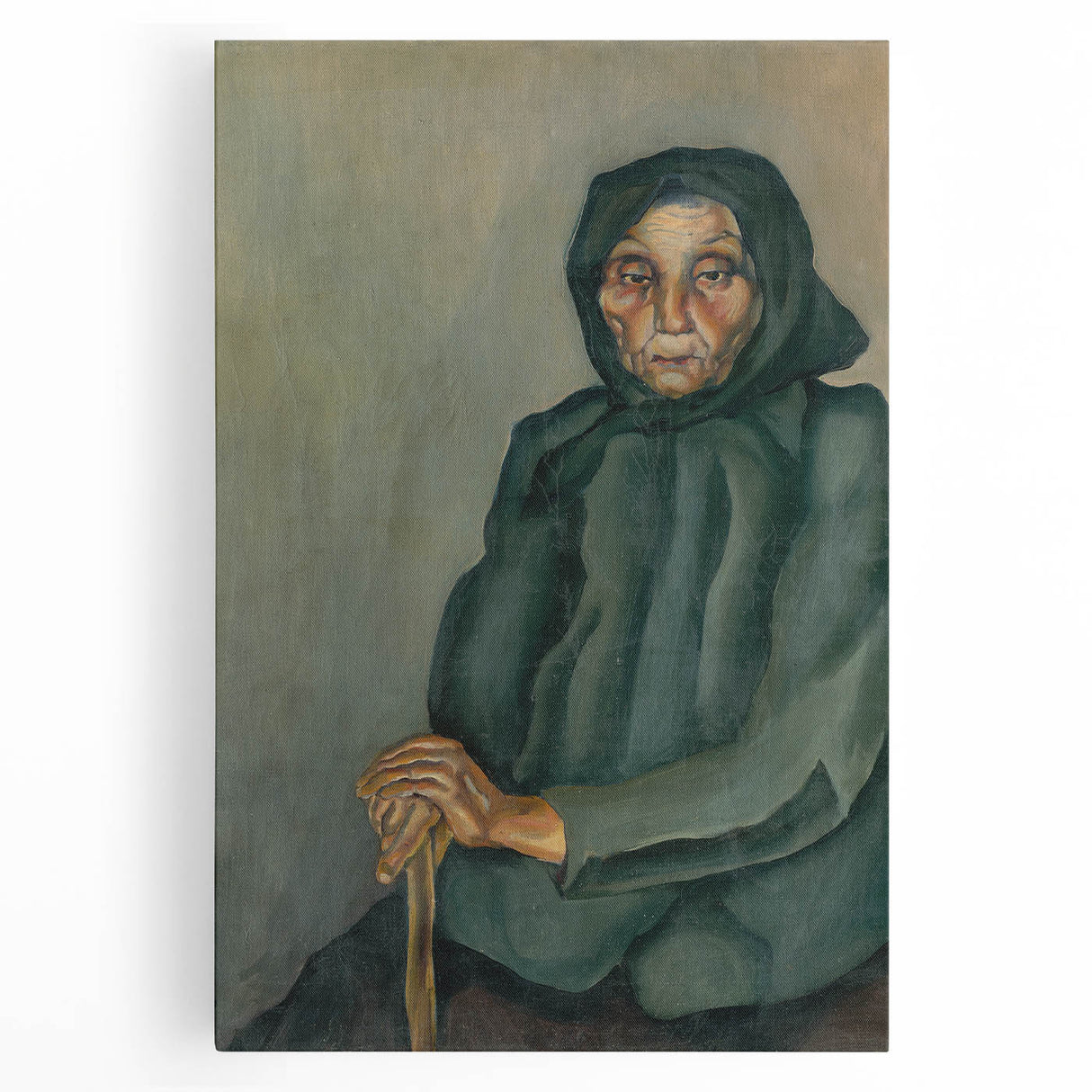 Modern Wall Art - Old Age by Konštantín Bauer in Subdued Greens