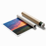 Vibrant rolled canvas print showcasing a stunning landscape of cliffs with intricate details, ideal for home decor. Packaged securely in a protective cardboard tube.